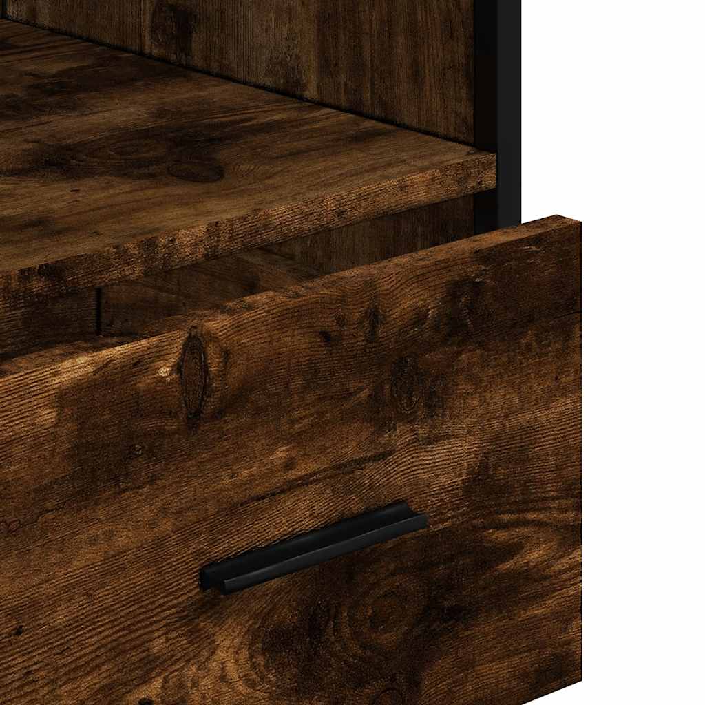 Bathroom Cabinet Smoked Oak Finish 35 X 37.5 X 100 Cm Particleboard
