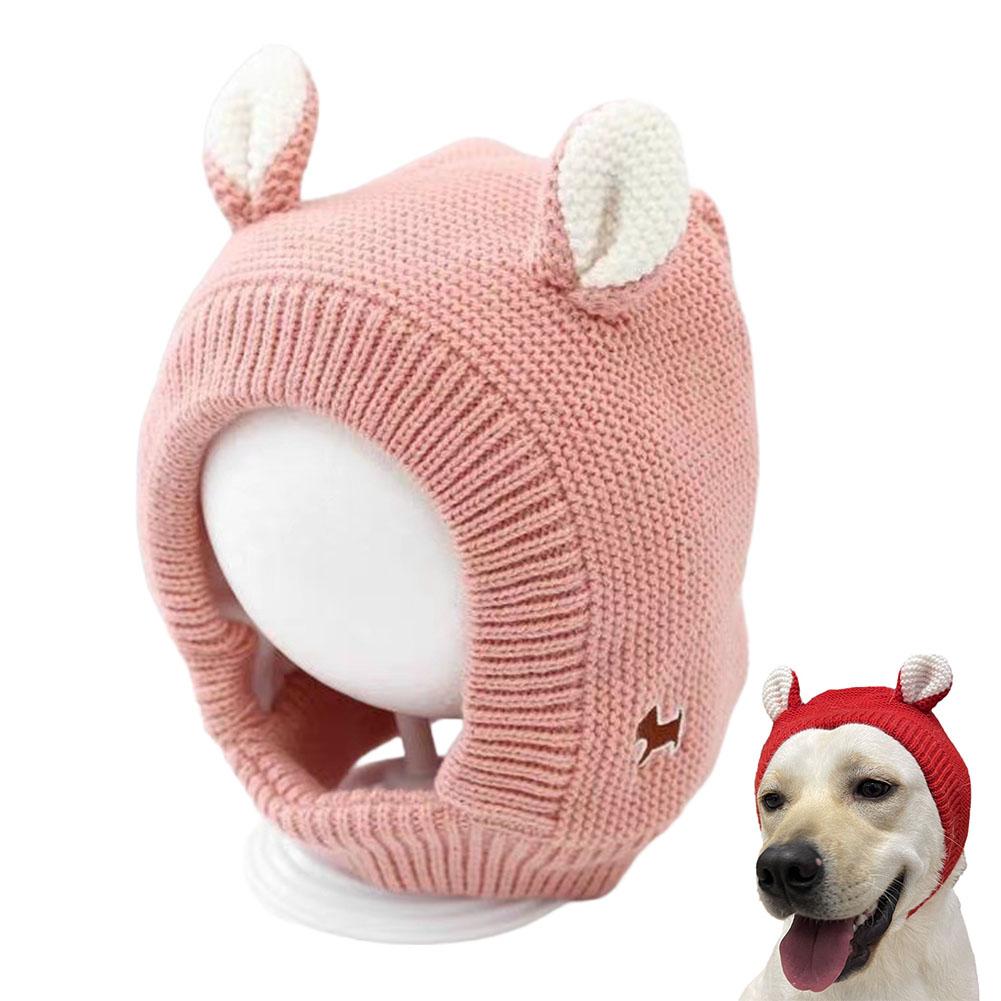 Winter Warm Pet Knitted Hat Noise Protection Pet Ears Covers Knitted Hat Anxiety Relief Earmuffs For Small Medium Puppy Accessor