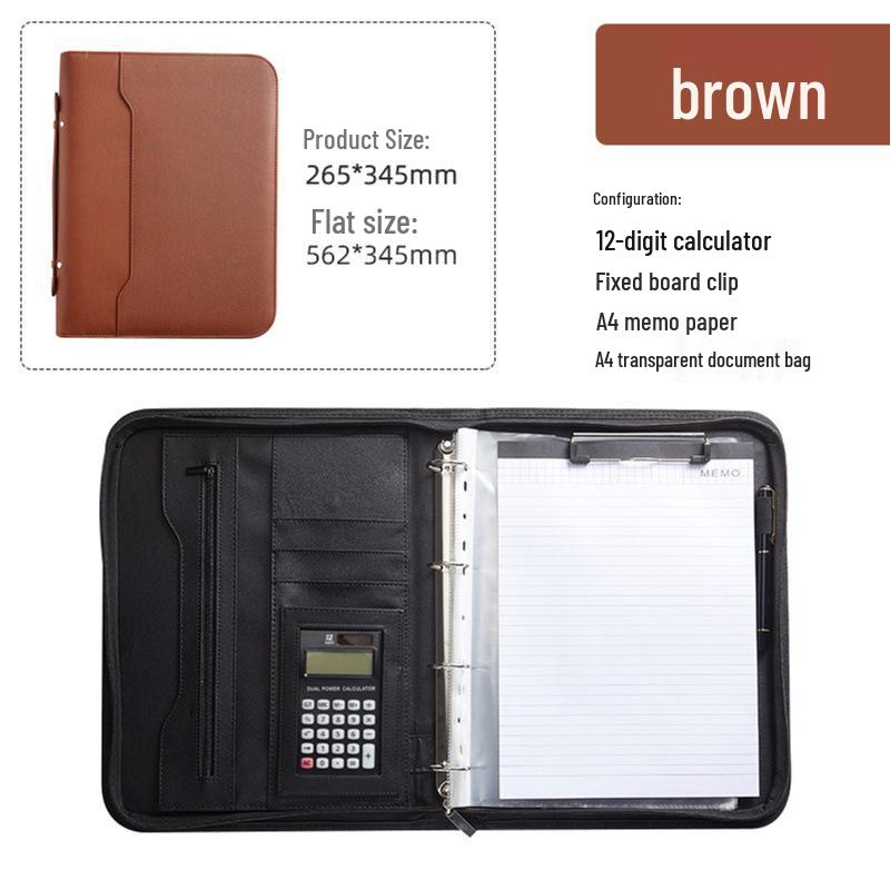 

Портативная папка на молнии формата A4 для трансграничной торговли: Мужской ПУ многофункциональный портфель большой вместимости на заказ