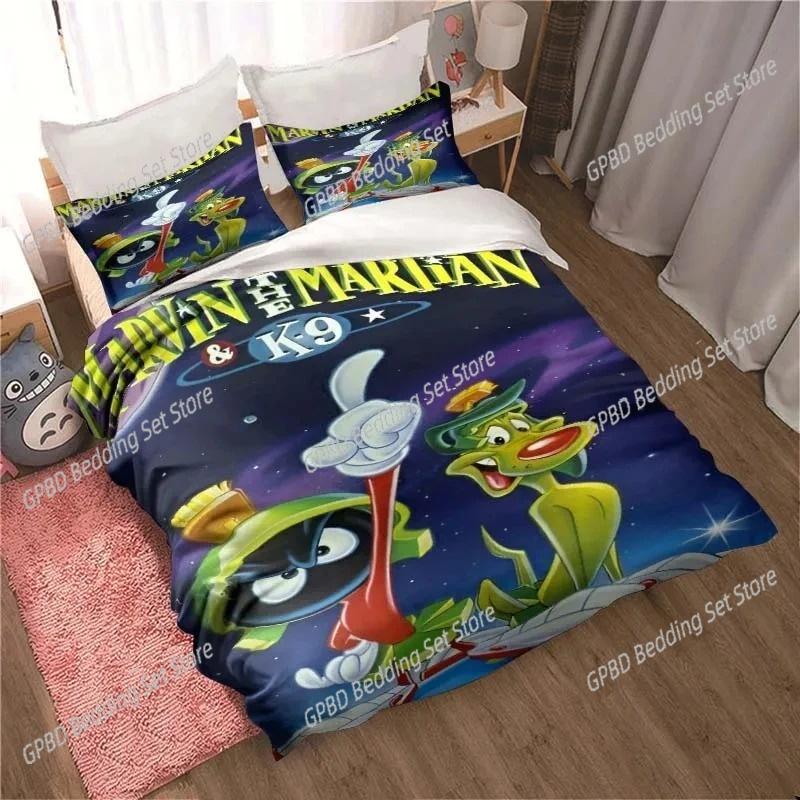 Cartoon Marvin Martian Comfortable Duvet Quilt Cover Pillowcase Bedding Set Children Bedroom Decoration Home Textile