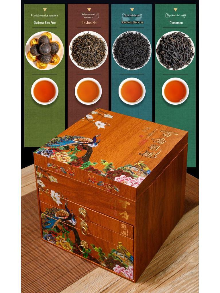 Jin Jun Mei Tea Gift Set: Hundred Birds, Perfect for Chinese New Year, High-End Gift for Dad.
