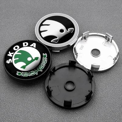 60mm Car Wheel Center Hub Caps Logo Fit for Skoda Rapid Kodiaq Fabia Karoq Laura Superb VRS Yeti Octavia Scala Tire Accessories