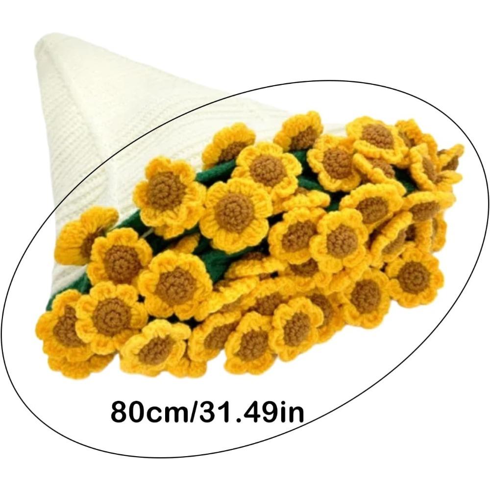 Handmade Crochet Sunflower Floral Blanket, Soft Floral Crochet Flower Blankets, Comfortable and Warm Suitable for Travel, Picnics and Home Settings