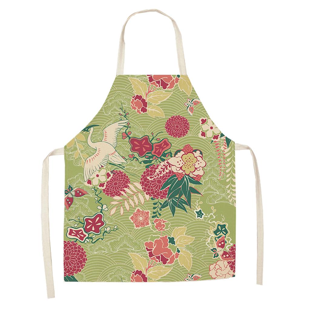 Cotton and Linen Apron Japanese Cartoon Lucky Cat Cooking Sleeveless Bib Waterproof Anti-greasy Kitchen Supplies Chef Apron