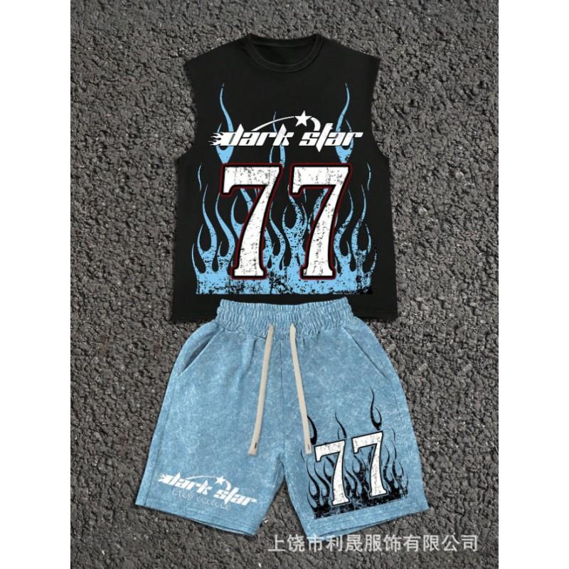 2026 Mens Womens Casual Short Sleeve Shorts Set - American Streetwear Style Lightweight Breathable Sport Outfit