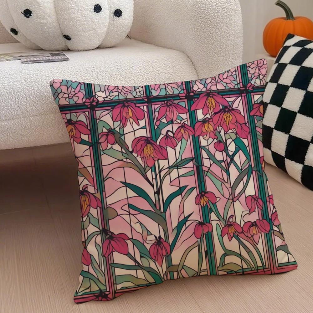 Romantic French Style Cushion Cover Throw Pillow Cover Hidden Button Durable Polyester Chair Cushion