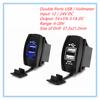 12-24V  Dual USB Socket Car Charger Power Adapter 3.1A 5V Output With 5 Color Variety LED Light For All Phone For Toyota Skoda