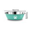 Stainless Steel Pet Water Food Bowl with Paw Print Anti-slip Silicone Base Feeder for Dogs Cats Home Outdoor Use