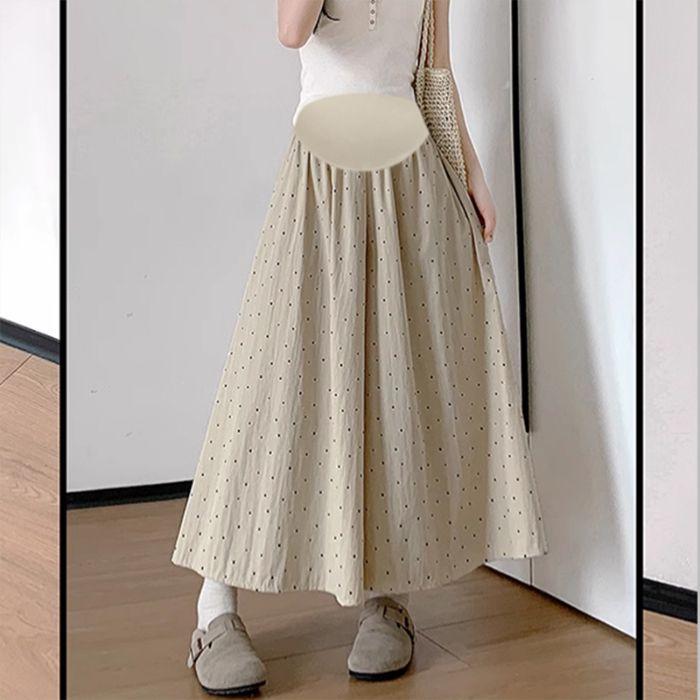 

2026 Summer Polka Dot High Waist Maternity Skirt Pants - Fashionable Tummy Support Outerwear. XL