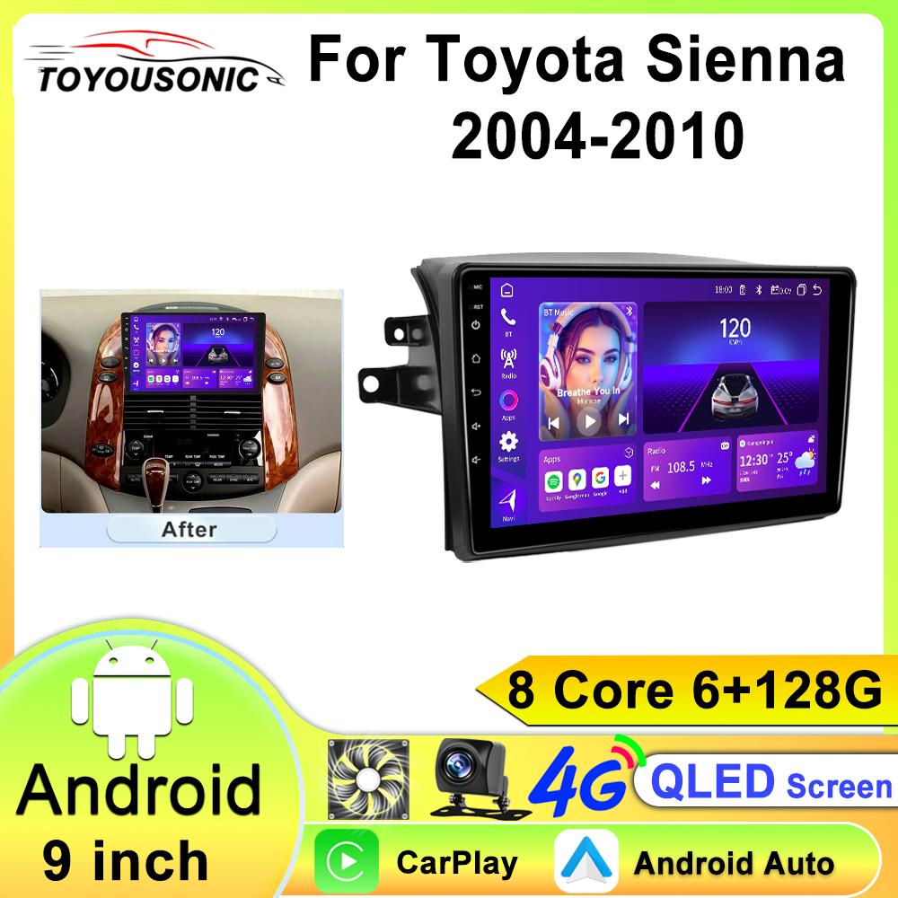 Car Radio Android For Toyota Sienna 2 XL20 2003 2004-2010 Carplay Android Auto Wireless Bluetooth  Car Multimedia Player Stereo