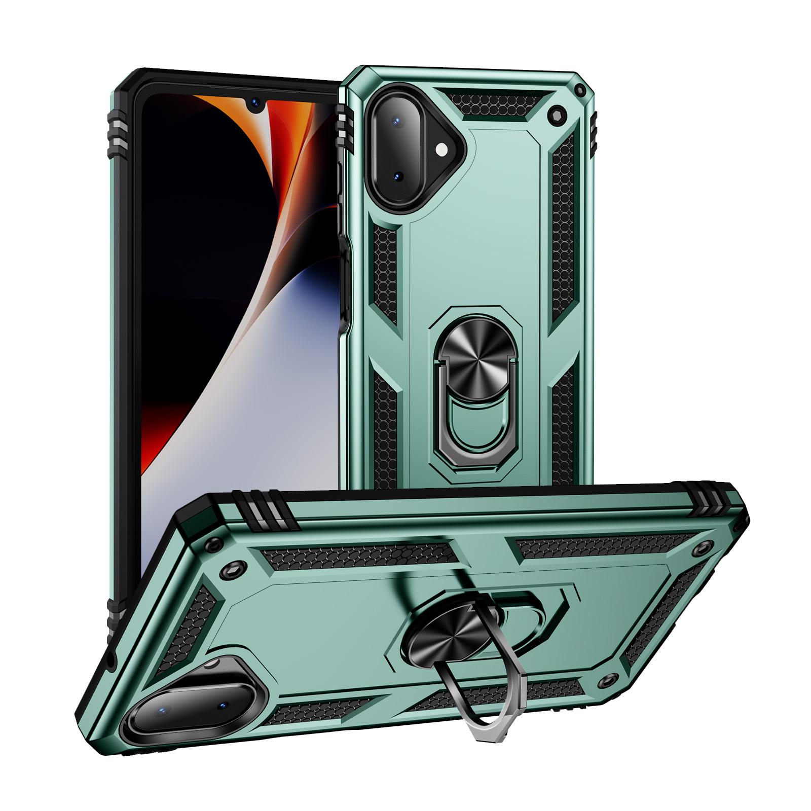 

Shockproof Armor For Samsung Galaxy A17 A07 A16 A06 A15 A05 A05S A55 A14 Case Phone Ring Stand Bumper Silicone Phone Back Cover Galaxy A14 зелёный