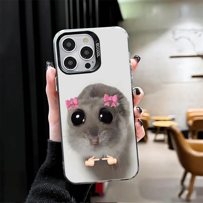 Funny Sad Hamster Meme Shockproof Phone Case for iPhone 17 Air 16 16E 15 Pro Max 14 Plus 13 Mini 12 Back Cover Anti Fall Fundas