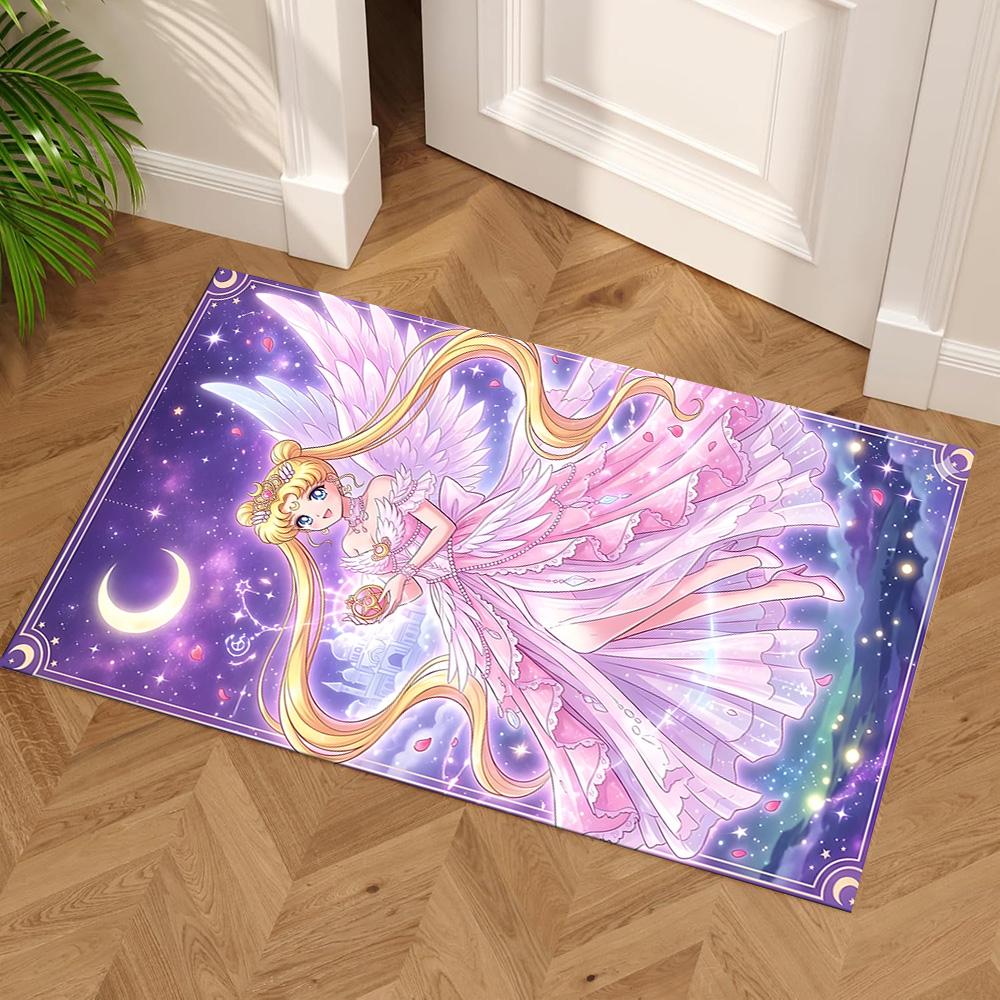 Moonlit Angelic Fantasy Carpet Design for Entryway Balcony Hallway Kitchen Antislip Carpet Anime Office Decor Wedding Party Gift