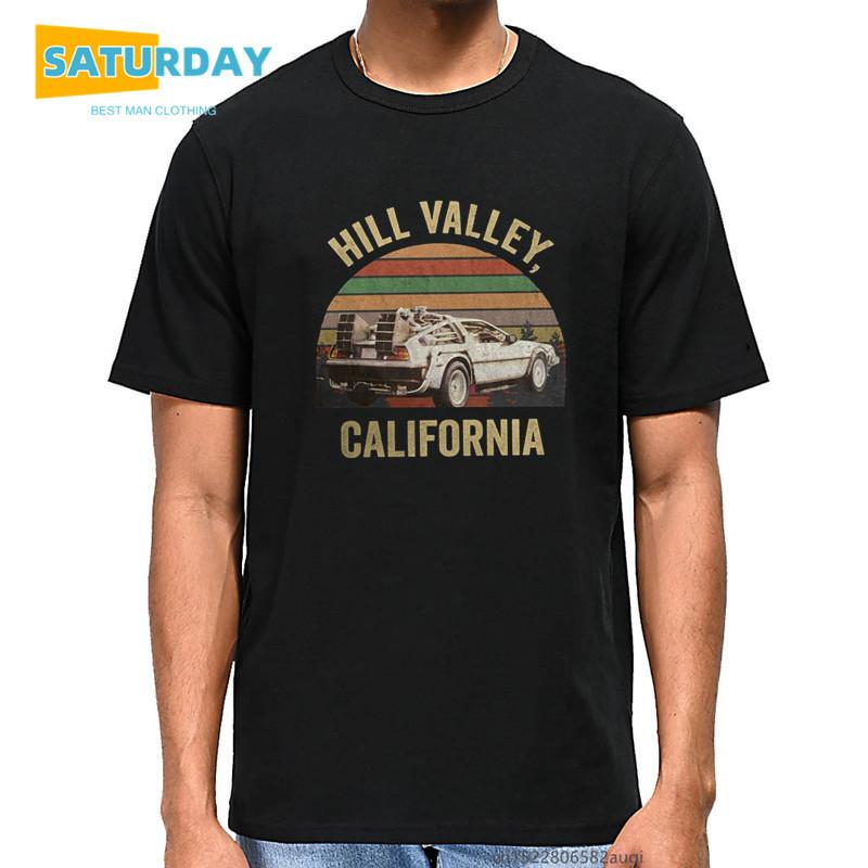 Hill Valley California Men Cotton Print T Shirts Women Casual 90s Movie Back To The Future Tops