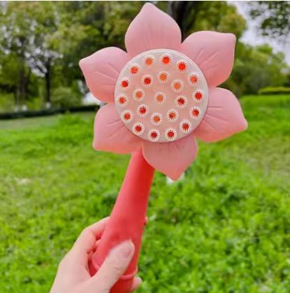 Zonnebloem Zeepbelmachine Kinder Handheld Elektrische Zeepbelstok Volautomatische Zeepbel Blaas Pop Speelgoed roze