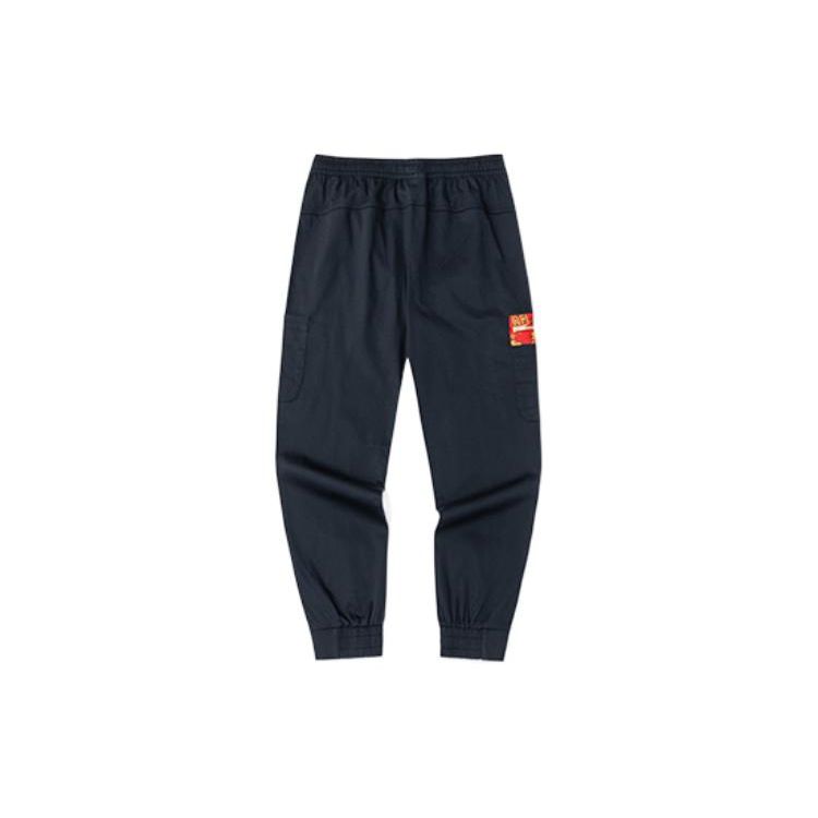Anta Elastic Waist Cuffed Casual Sports Pants Men Bottoms Basic-Black 152318507-2