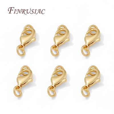 Großhandel 14K Gold Plated Hummerverschluss mit geschlossenen Ringen,Verschlüsse für Armbänder Halsketten Zubehör DIY Schmuckherstellung Zubehör