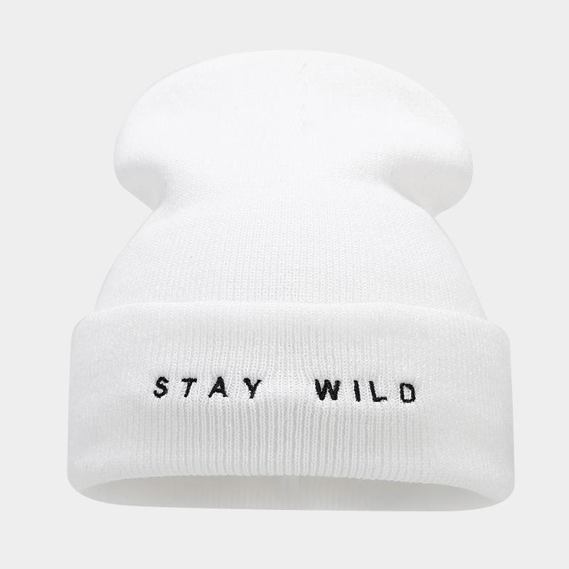Autumn and winter new large board knitted hat men's trendy personality retro cold hat women's fashion letter embroidery simple stacking hat
