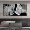 Black and White Wild Animal Lion Canvas Painting Lion Family Posters Prints Modern Wall Art Pictures for Living Room Home Decor