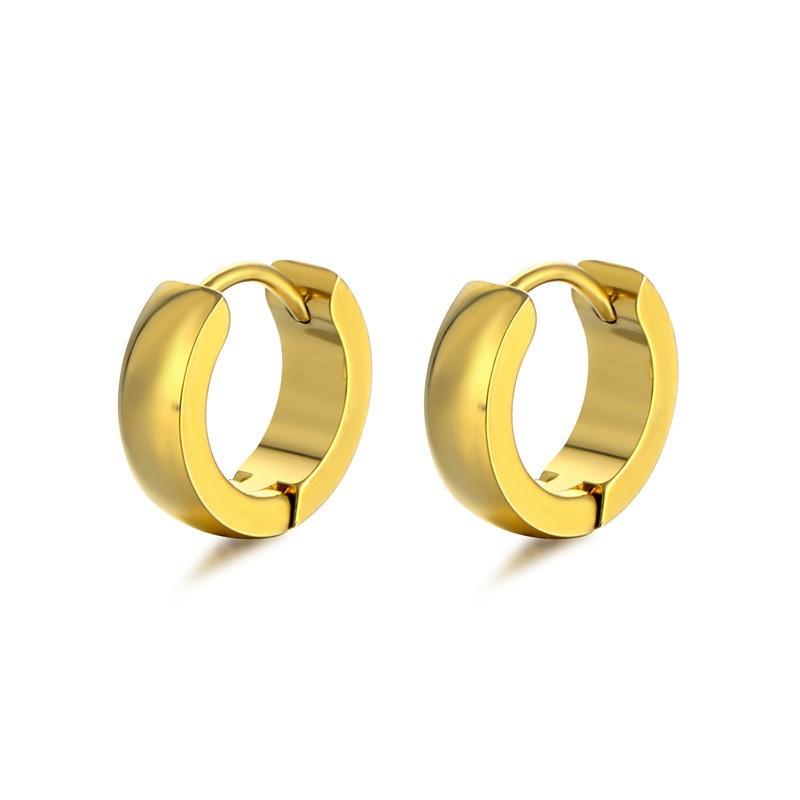 Titanium Steel Earrings, Polished Curved Spherical 4*9 Stainless Steel Earrings