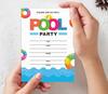 Inkdotpot Pack Of 30 Pool Party Invitations, Birthday Party Invites With Envelopes, Kids/Adult Pool Party Fill-In Style 5 X 7 Inches