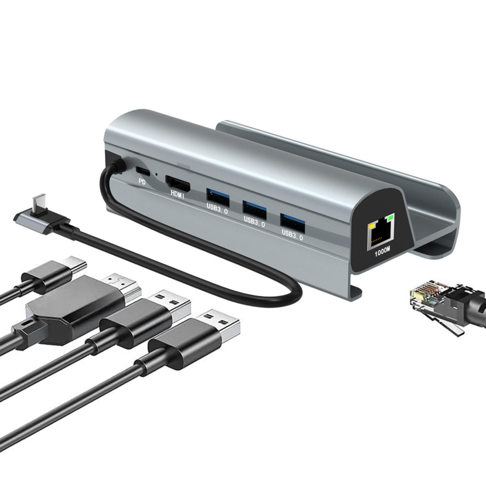 Док-станция с гигабитным портом Ethernet для быстрой зарядки, совместимая с HDTV 4K, для игровой консоли, портативная док-станция One Size