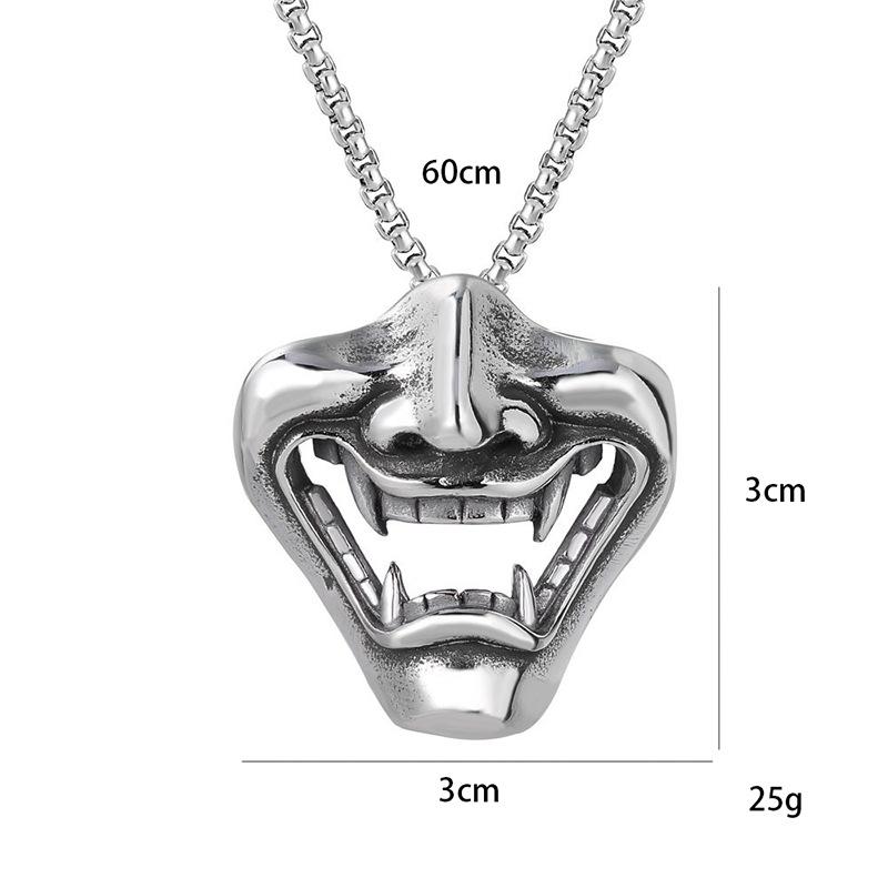 Nian Prajna Mask Pendant Necklace Domineering Jewelry Personalized Skull Pendant Necklace