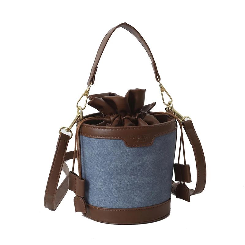 Šicí nitě Trend Crossbody tašky Kbelík Módní Vysoce kvalitní tašky přes rameno pro ženy se stahovací šňůrkou Dámské kabelky