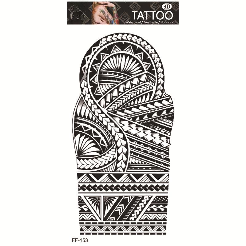 Yuanhua Waterproof Wolf Head Totem & Arabic Text Tattoo Stickers