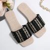 [Foreign Trade] Temperament Small Fragrant Style Flat Bottom Cool Slippers Women Wear Seaside Beach with Skirt One-word Drag