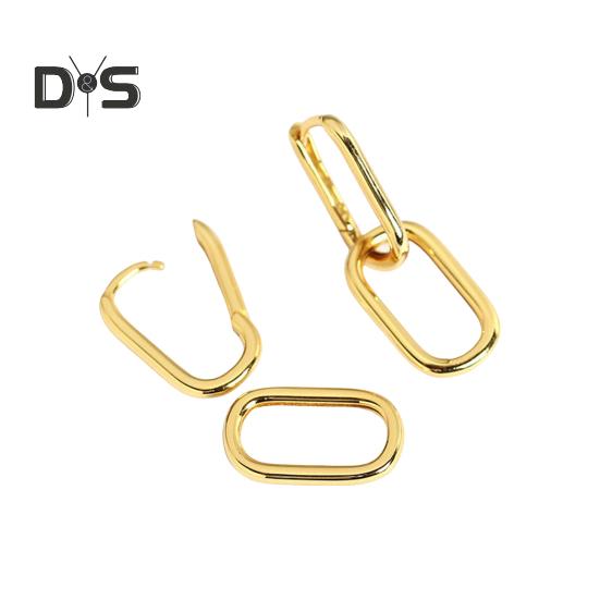 

1 пара женских сережек в форме скрепки, полированные, из полированного сплава, геометрические, мягкие, для клуба, вечеринки, поездок на работу, висячие серьги, украшения для ушей золотистый