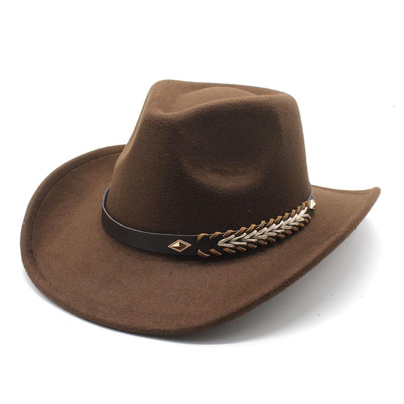 Punk Wool Felt Hat With Wide Brim And Sun Protection For Men And Women In Fall Winter