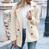 Nieuwe Dames Teddy Pluche Overjas Elegante Nepbont Kasjmier Jas Warm Effen Kleur Herfst Winter Casual Bovenkleding Zak