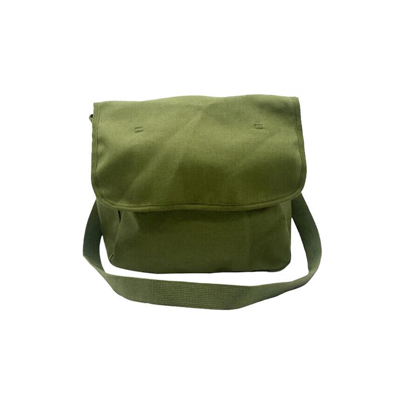 Borsa a tracolla in tela verde militare vintage WL0979