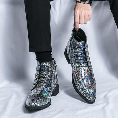 Fashion Short Outdoor Ankle Boots Casual Leather Man Lace-Up Boots Comfy Elegantes Chelsea Boots New Side Zipper Men Business Footwear