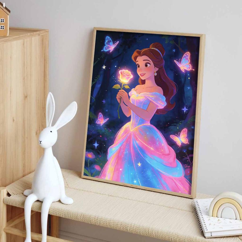 Disney 5D DIY All Diamond Art Painting Kit Enchanted Rose Butterflies Garden Home Decor Gift