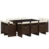 VidaXL Garden Dining Set with Cushions 11 Pcs, Patio Table and Chair, Patio Furniture 3210669
