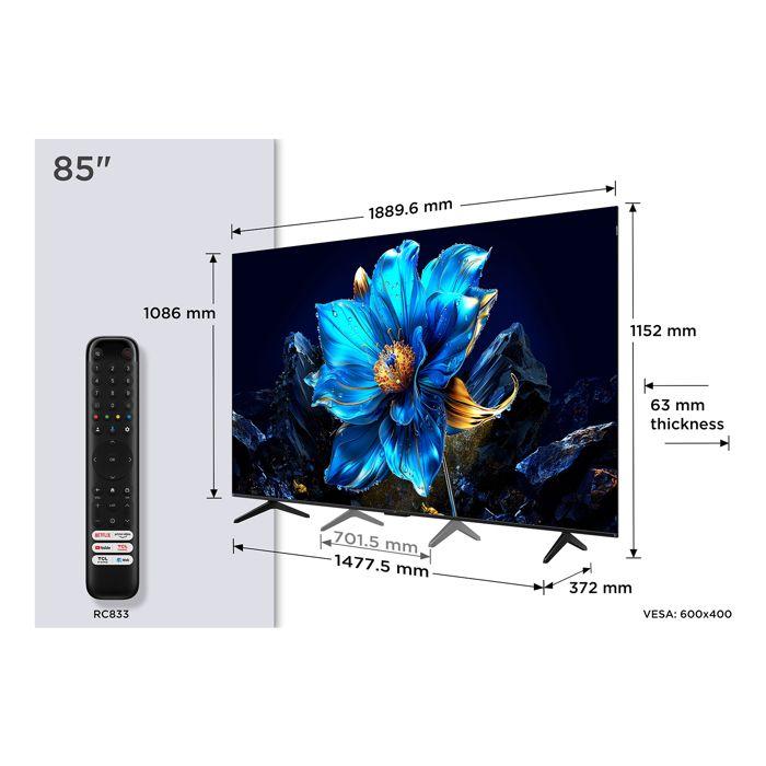 TV QLED 4K 85” - TCL - 85P7K - Google TV