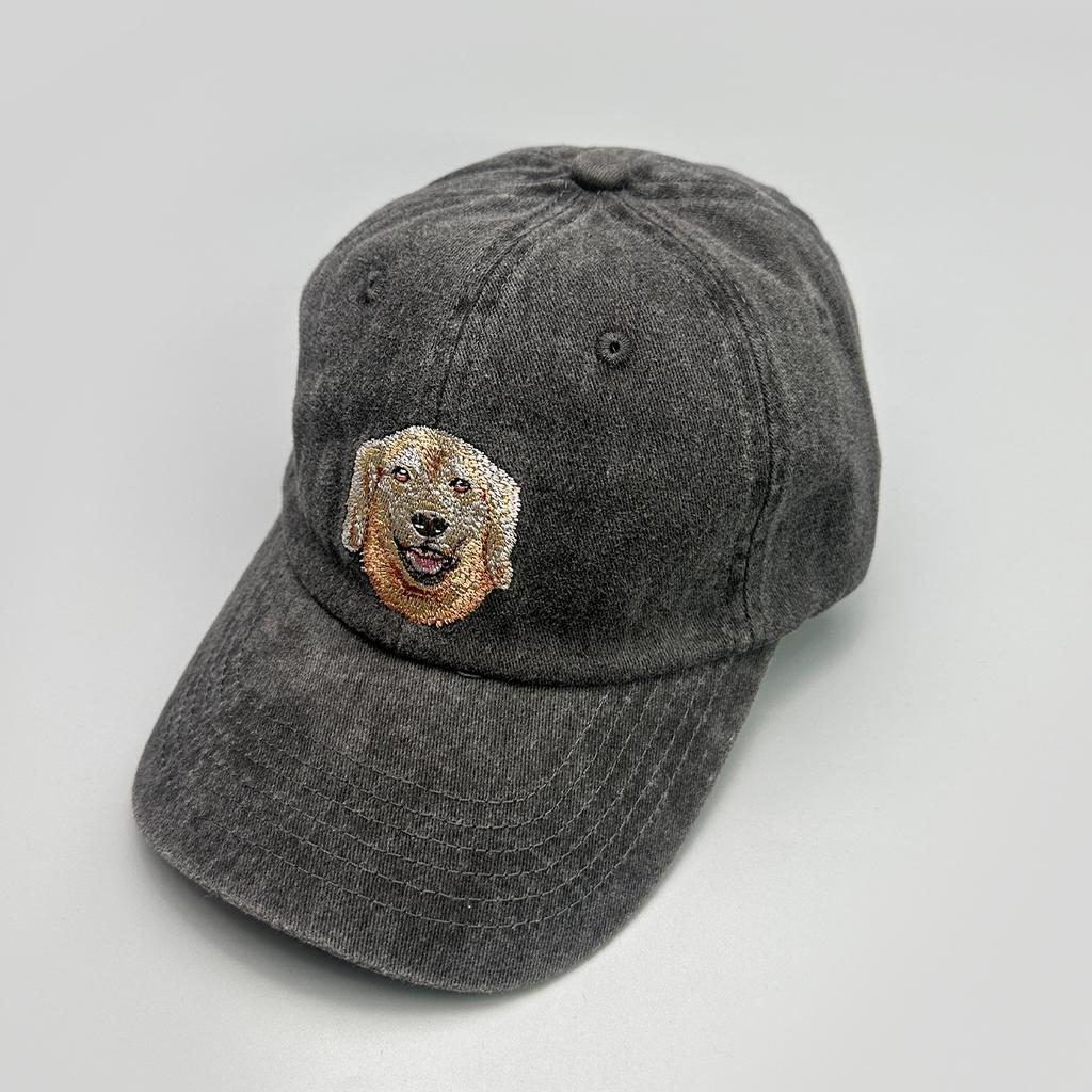 Cute Retro Puppy Embroidered Baseball Cap Men'S And Women'S Sunshade Simple Street Personality Cap