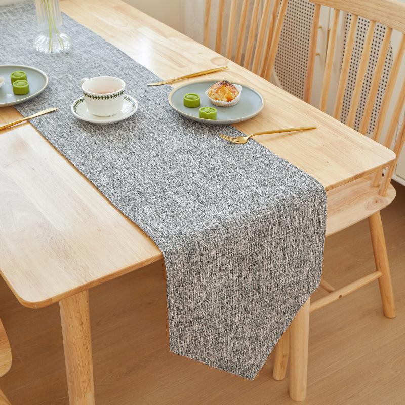 Solid Color Quality Linen Table Runner Simple Modern Rectangular Household Coffee Table Multicolor Table Cloth Bed Flag 30X180cm