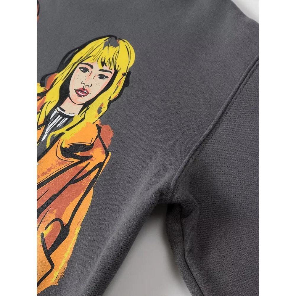 Frauen Sweatshirts 2024 Neue Mode Schönheit Mädchen Drucken Casual Sweatshirts Weibliche O Neck Hoodies Chic Pullover Tops