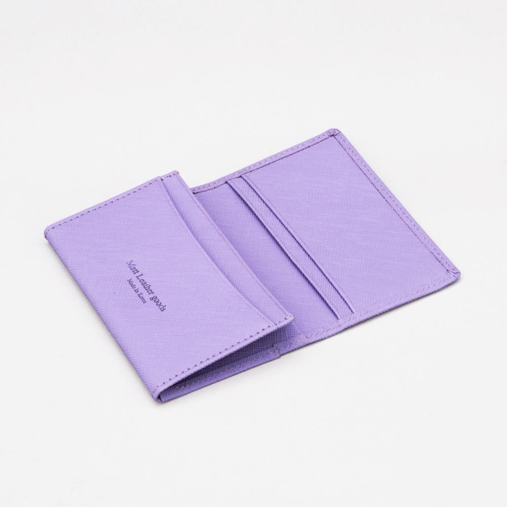 Matt Saffiano Cowhide Slim Women'S Card Holder Lavender
