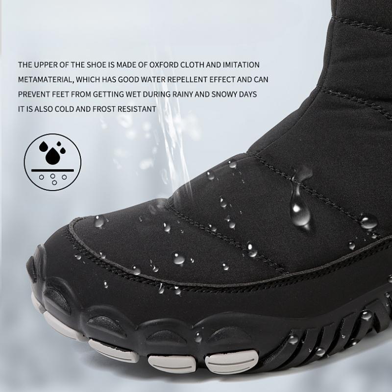 Winterschuhe für Herren und Damen, warme Plüschschuhe, hohe, wasserdichte Schneestiefel, Outdoor-Baumwollschuhe