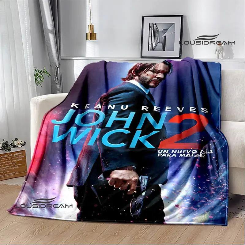 Film John Wick bedruckte Decke Picknickdecke Warme Decke Weich und bequem Heimreise Decke Bettwäsche Geburtstagsgeschenk