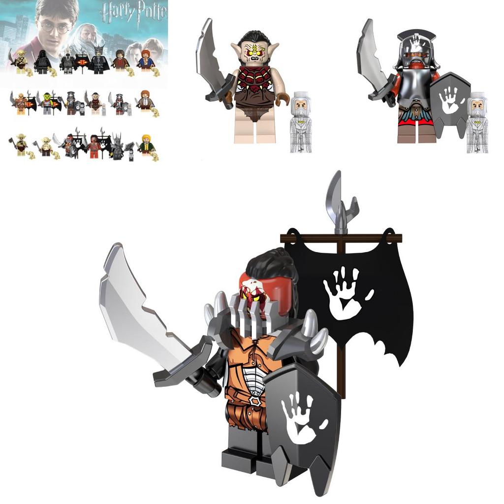 Premium 18pcs Lord Of The Rings Orcs Goblins Sauron Minifigures Building Blocks For Kids And Adults