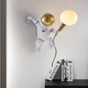 Astronaut Kinkiet 3D Printing Moon Creative Personality Eye Protection Bedroom Night Lamp for Bedroom Living Room Allele (Wiring, No Plug, No Bulb)