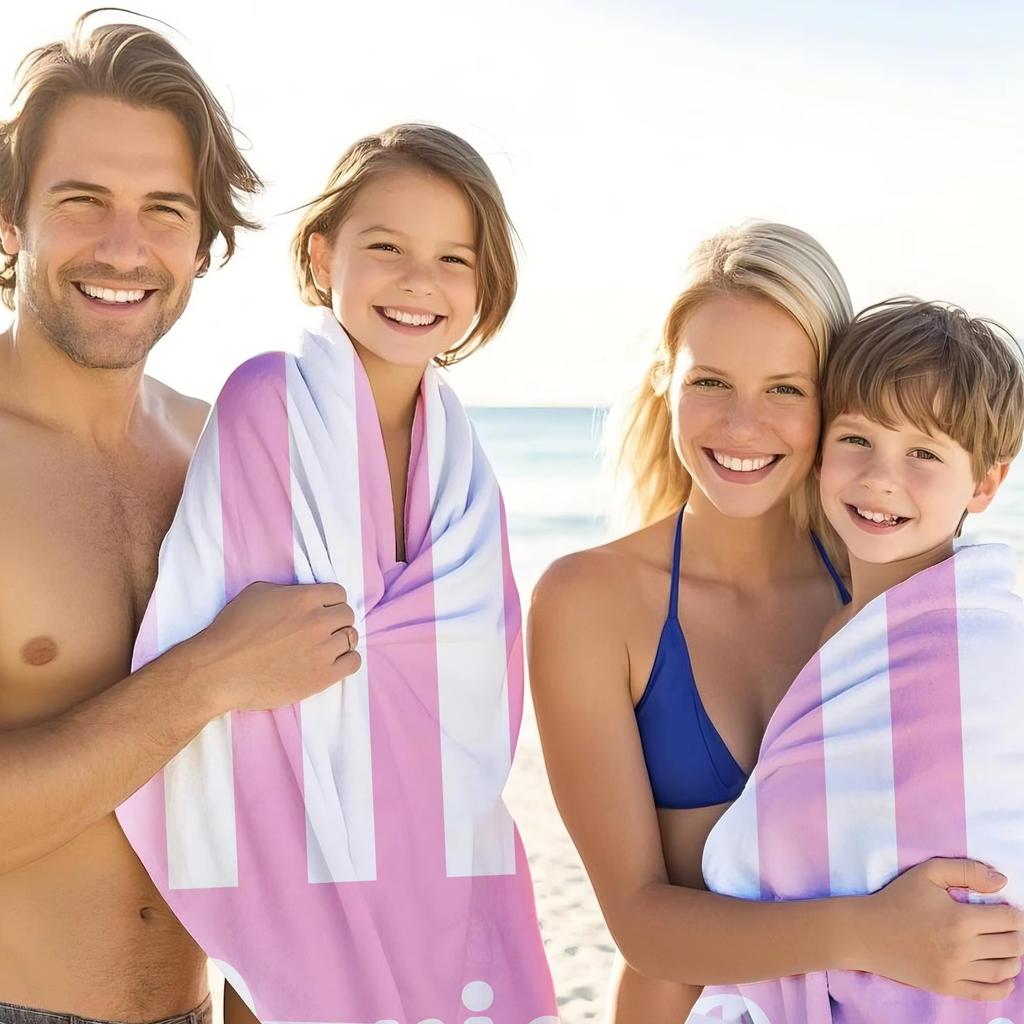 Personalized Striped Beach Towel Microfiber Towel Thin Quick Dry Absorbent for Beach Swimming Yoga Bath Sports