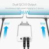 38W Dual USB Fast Charger with QC3.0 & PD Port, Compatible with EU/US/UK Plugs