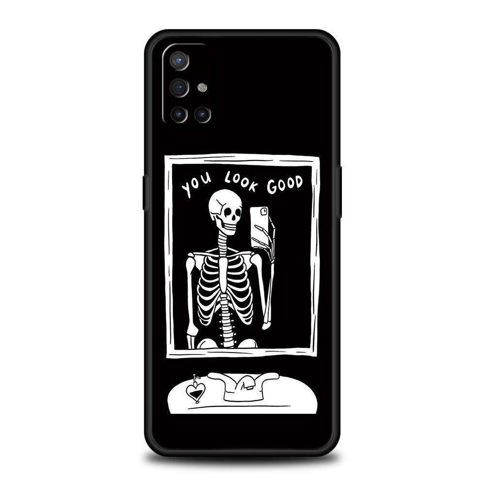 Phone Case For OnePlus 12 11 10 9 Pro 9T 12R 10R 9R 9RT 10T 8T 8 7 6T 7T Nord 2T CE 2 5G N200 N10 N100 Soft Cover Funny Skeleton