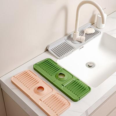 Silicone Faucet Mat Kitchen Sink 6 Degrees Splash Guard Slope Button Closure Bathroom Kitchen Countertop